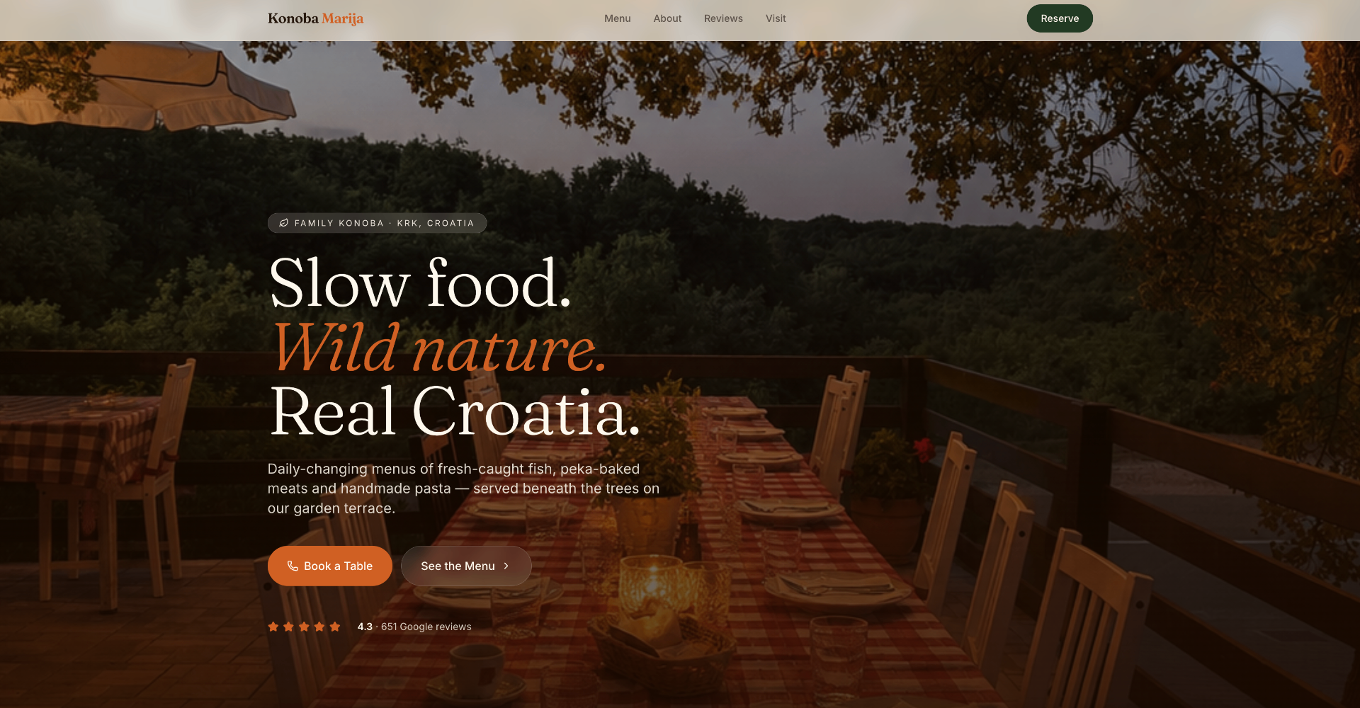 Konoba Marija — website by KOROOTS Studio