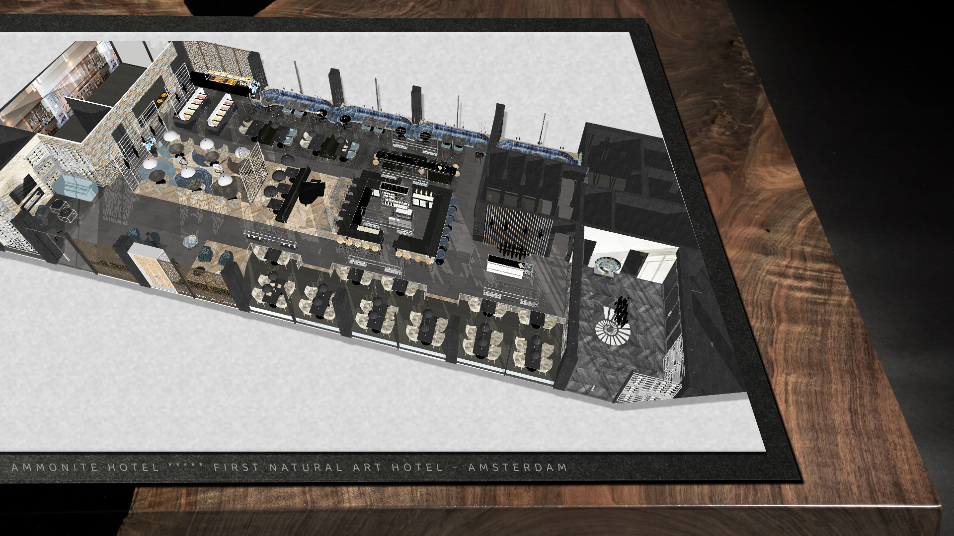 Ammonite Hotel — Natural Art Hotel Amsterdam interior render presentation