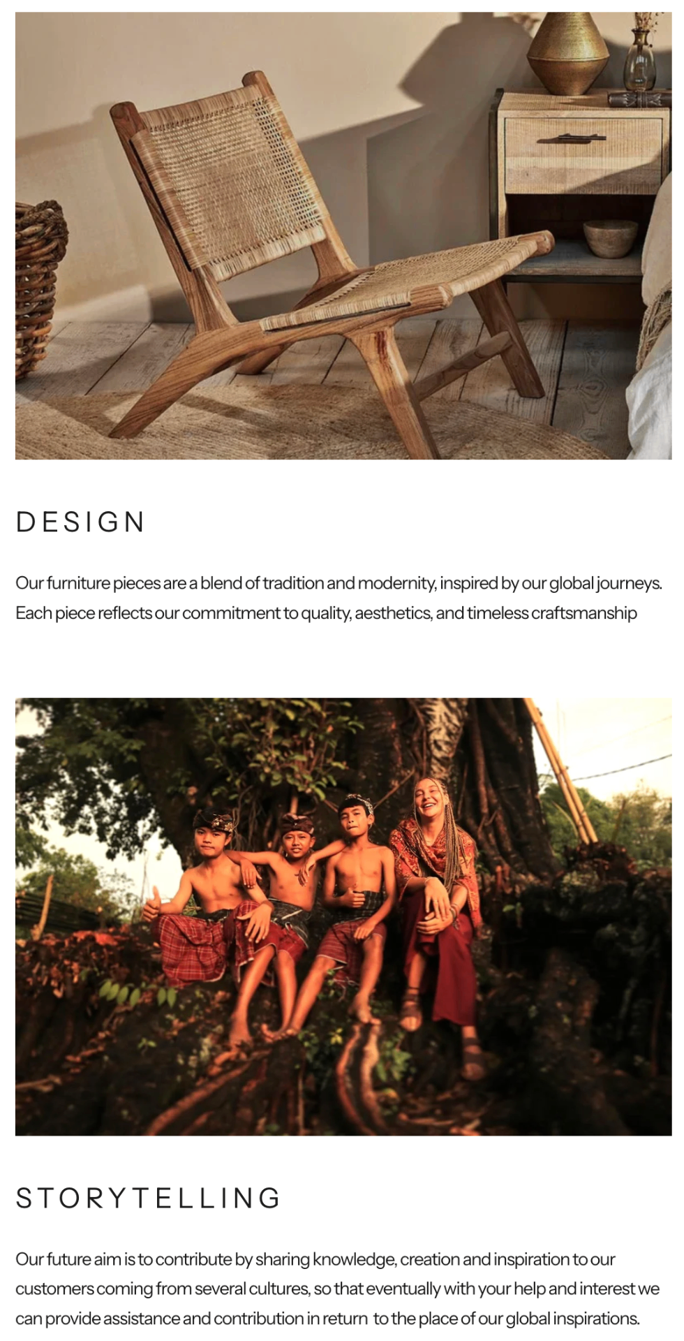 KOROOTS — design and storytelling: rattan lounge chair and cultural portrait in Bali