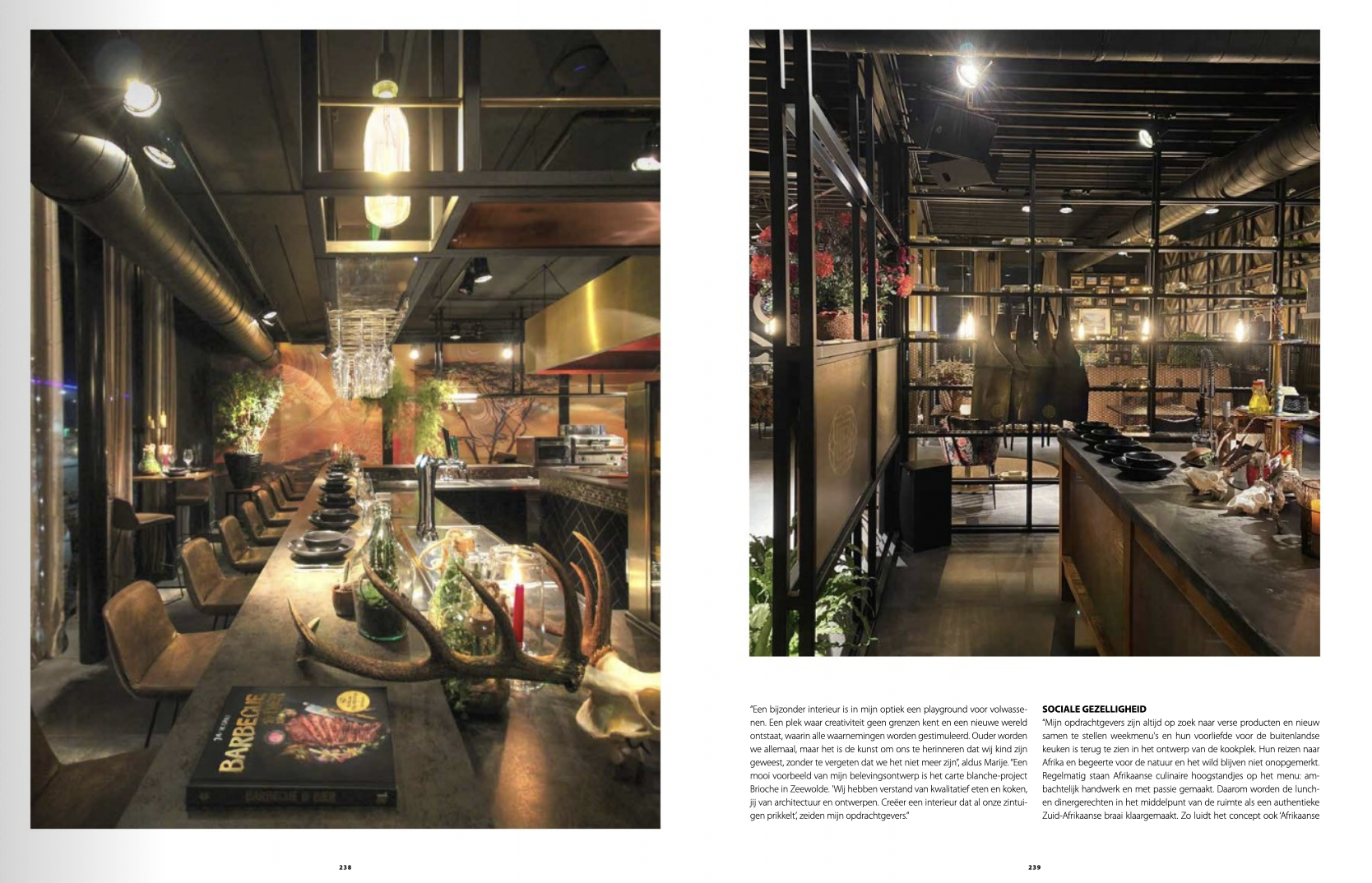 Marije Richards restaurant interior — featured in Dutch design magazine spread